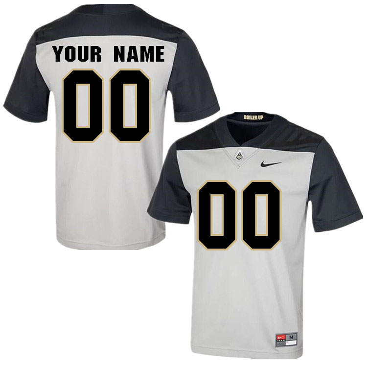 Custom Purdue Boilermakers Name And Number College Football Jerseys Stitched-Gray - Click Image to Close